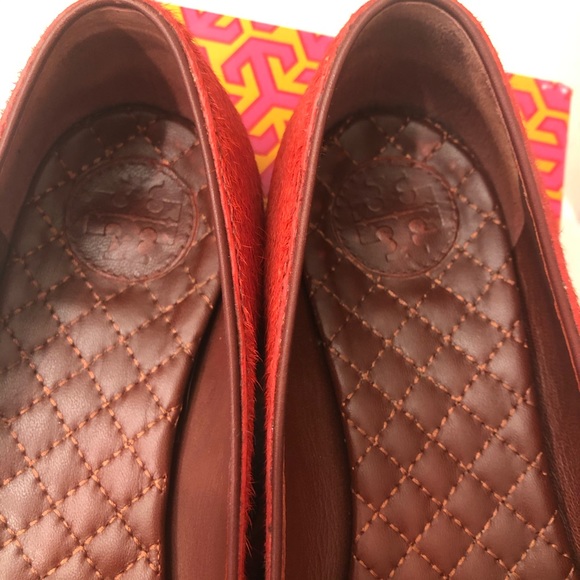 Tory Burch Jess Calf Hair Smoking Slipper Brick - Picture 12 of 16